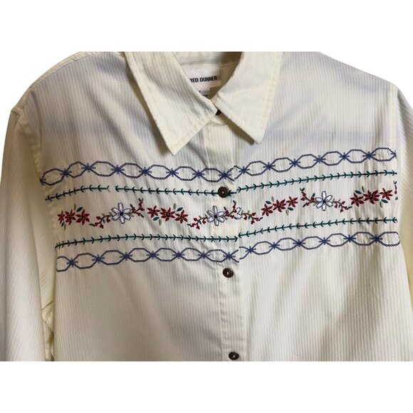 Alfred Dunner Women’s Size 14‎ Blouse | White Long Sleeve Button-Up - Picture 3 of 6